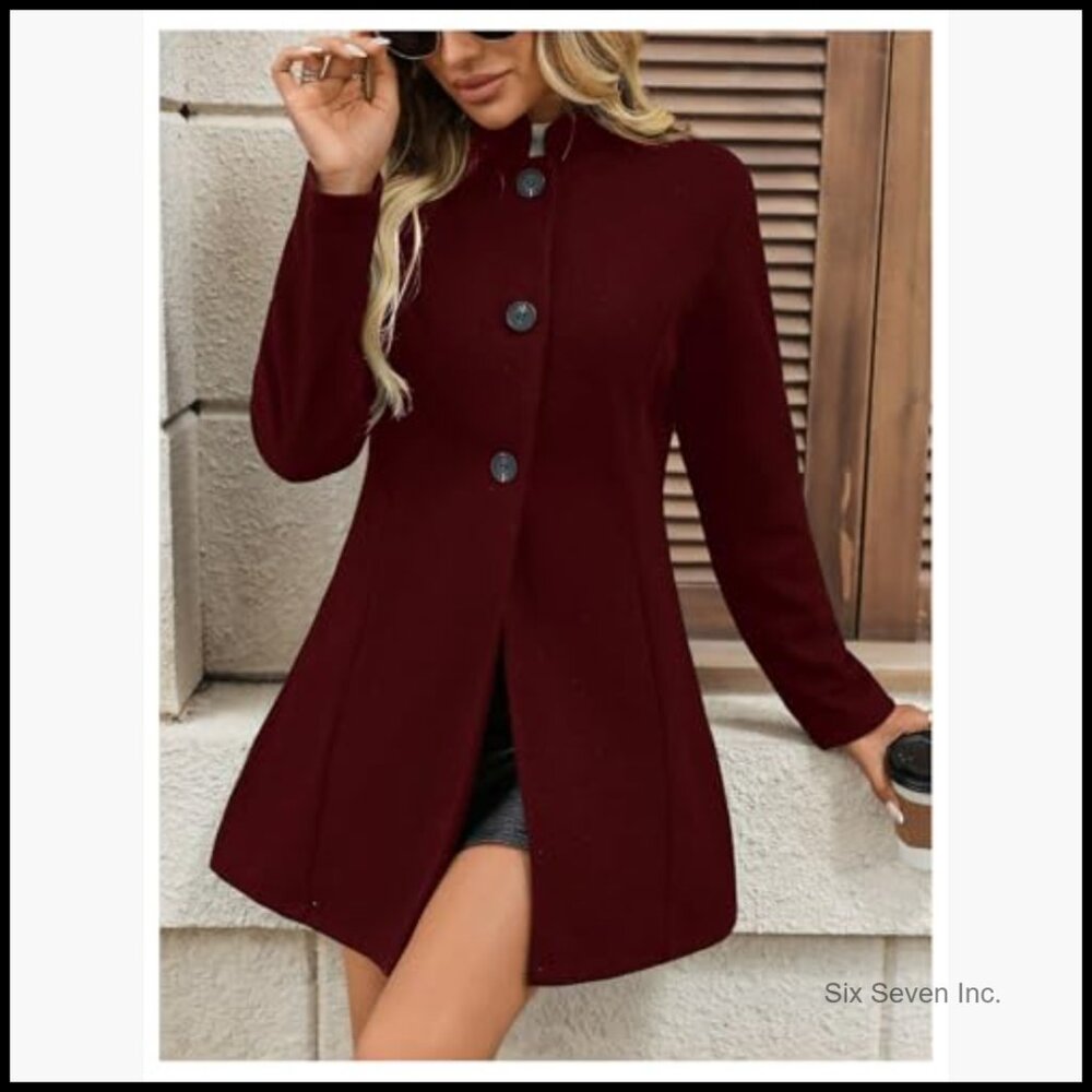 Polyester Blazer with Button Front and Notched Co… - image 5